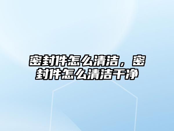 密封件怎么清潔，密封件怎么清潔干凈