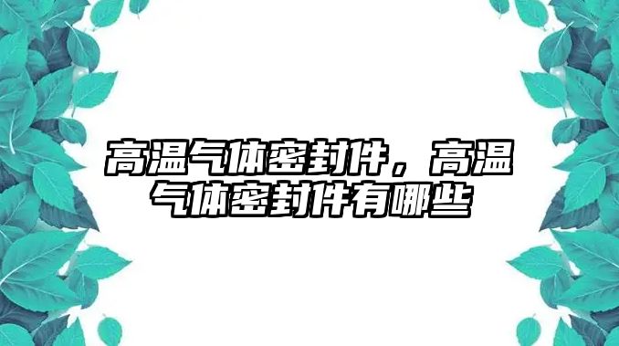 高溫氣體密封件，高溫氣體密封件有哪些