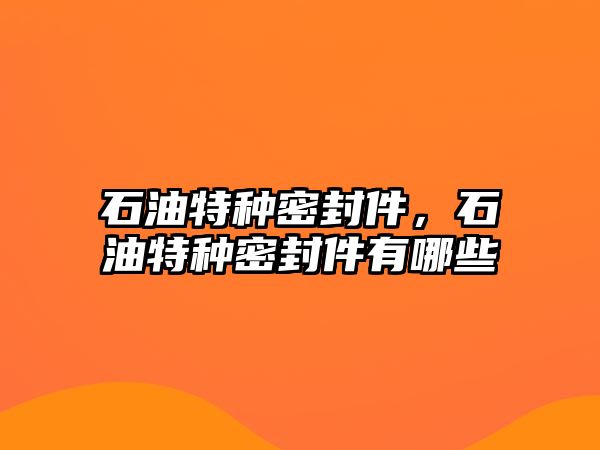 石油特種密封件，石油特種密封件有哪些