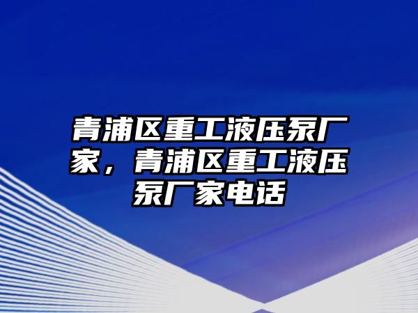 青浦區(qū)重工液壓泵廠家，青浦區(qū)重工液壓泵廠家電話