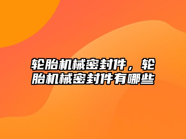 輪胎機械密封件，輪胎機械密封件有哪些