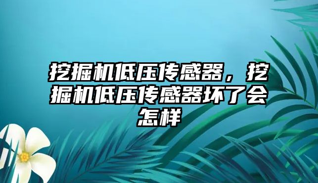 挖掘機低壓傳感器，挖掘機低壓傳感器壞了會怎樣