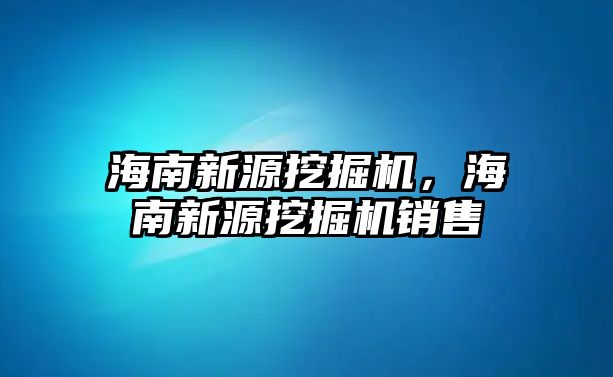 海南新源挖掘機，海南新源挖掘機銷售