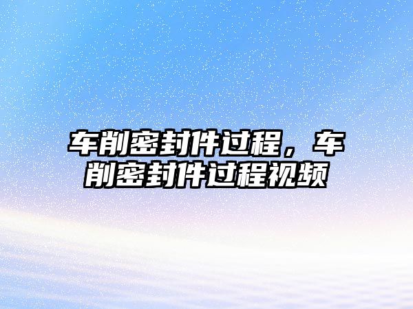 車削密封件過程，車削密封件過程視頻