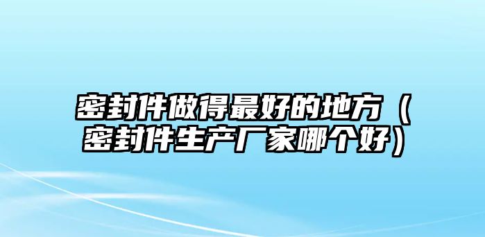 密封件做得最好的地方（密封件生產廠家哪個好）