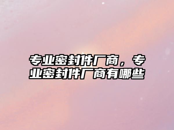 專業(yè)密封件廠商，專業(yè)密封件廠商有哪些