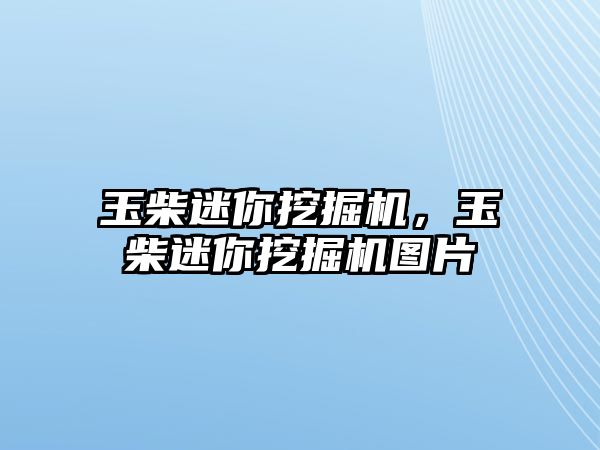 玉柴迷你挖掘機，玉柴迷你挖掘機圖片