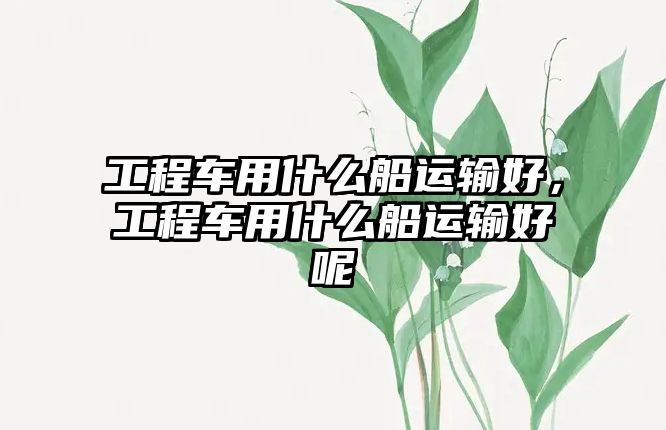 工程車用什么船運輸好，工程車用什么船運輸好呢