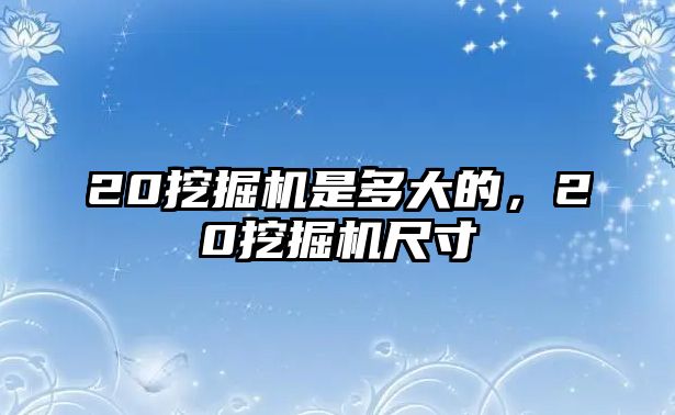 20挖掘機(jī)是多大的，20挖掘機(jī)尺寸