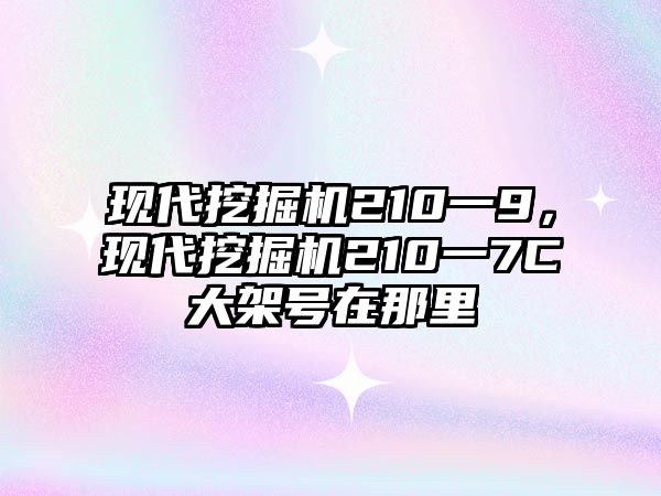 現(xiàn)代挖掘機210一9，現(xiàn)代挖掘機210一7C大架號在那里