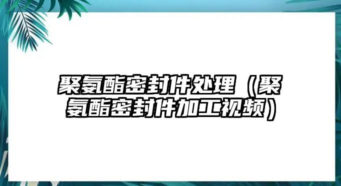 聚氨酯密封件處理（聚氨酯密封件加工視頻）