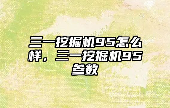 三一挖掘機(jī)95怎么樣，三一挖掘機(jī)95參數(shù)