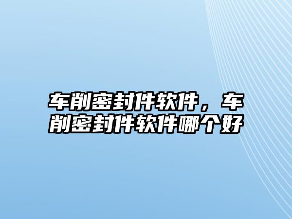 車削密封件軟件，車削密封件軟件哪個(gè)好