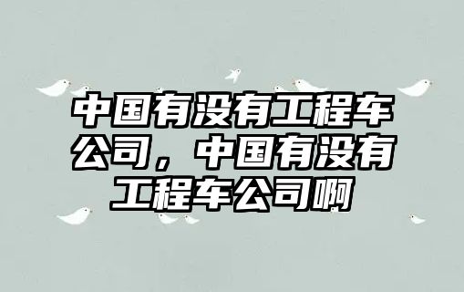 中國(guó)有沒(méi)有工程車公司，中國(guó)有沒(méi)有工程車公司啊