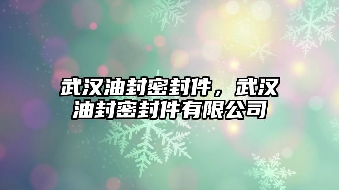 武漢油封密封件，武漢油封密封件有限公司