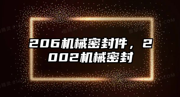 206機械密封件，2002機械密封