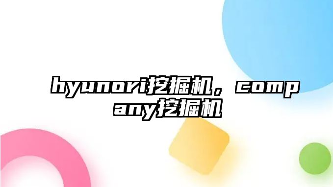 hyunori挖掘機，company挖掘機