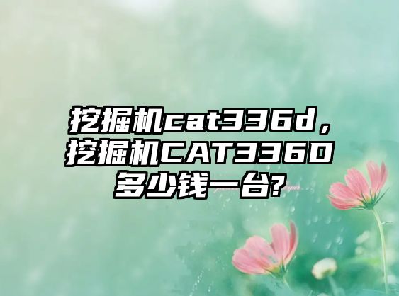 挖掘機(jī)cat336d，挖掘機(jī)CAT336D多少錢一臺?