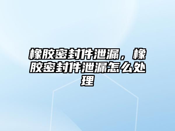 橡膠密封件泄漏，橡膠密封件泄漏怎么處理