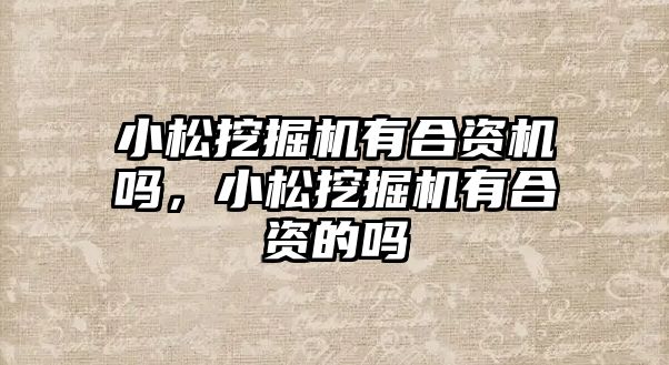 小松挖掘機有合資機嗎，小松挖掘機有合資的嗎