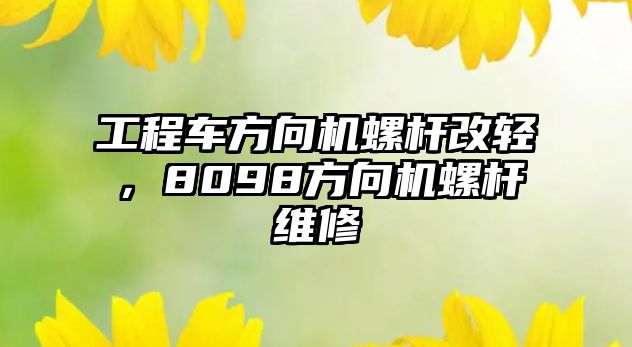 工程車方向機螺桿改輕，8098方向機螺桿維修