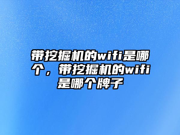 帶挖掘機的wifi是哪個，帶挖掘機的wifi是哪個牌子