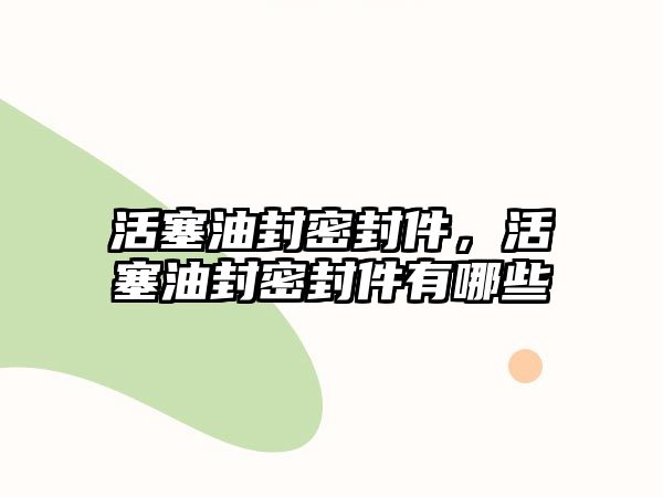 活塞油封密封件，活塞油封密封件有哪些