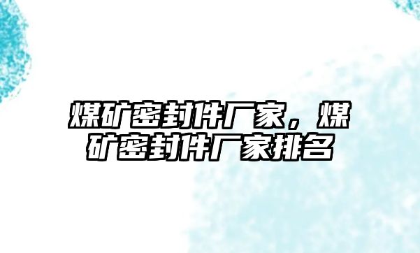 煤礦密封件廠家，煤礦密封件廠家排名