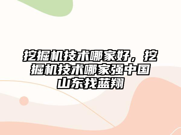 挖掘機技術哪家好，挖掘機技術哪家強中國山東找藍翔