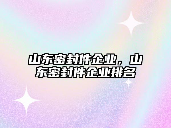 山東密封件企業(yè)，山東密封件企業(yè)排名