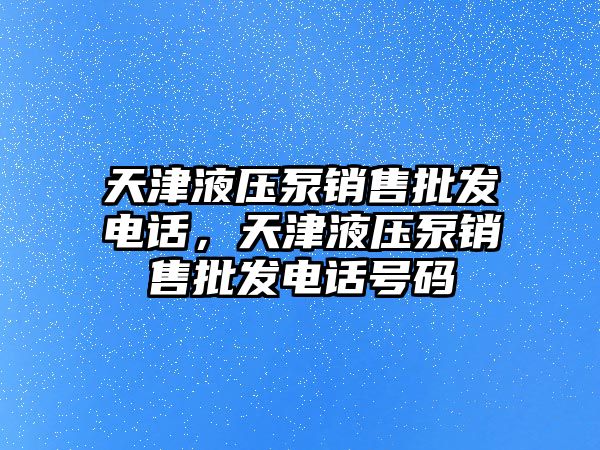 天津液壓泵銷售批發(fā)電話，天津液壓泵銷售批發(fā)電話號碼