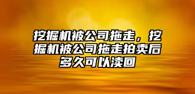 挖掘機(jī)被公司拖走，挖掘機(jī)被公司拖走拍賣后多久可以瀆回