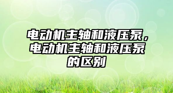 電動機主軸和液壓泵，電動機主軸和液壓泵的區(qū)別